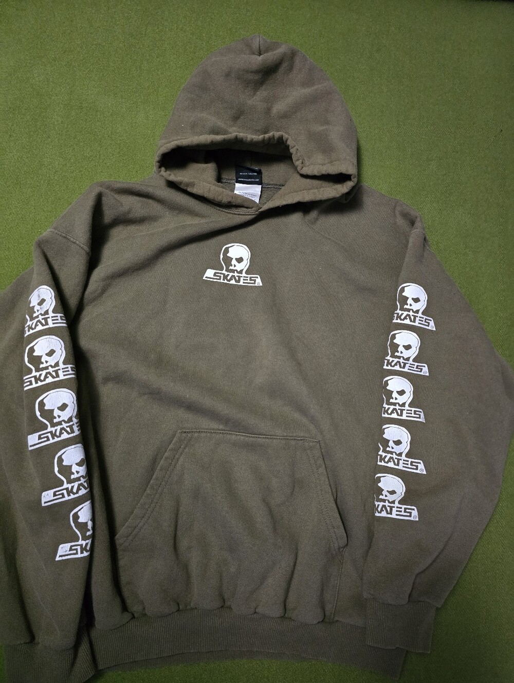 Skull Skates Logo Olive Green Men's Hoodie Sweatshirt